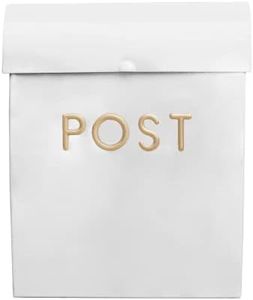 ACL Postbox Wall Mounted Letterbox with Easy Access No Lock for Outdoor Use - Weatherproof and Durable Mailbox, Easy Installation, Strong Construction, Perfect for Homes and Offices (White, Large)