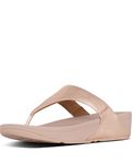 Fitflop Women's Lulu Leather Flip Flops, Toe-Post Sandals, Comfortable with Natural Arch Support - Rose Gold - 7 UK