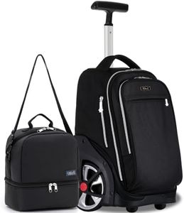 NEW TILAMI 19 Inch Rolling Backpack with Lunch Bag School, Black