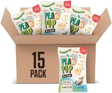 PeaKaPop Veggie Chips - Healthy Snacks for Adults & Kids with Pea, Lentil & Chickpea Protein - Vegan, Gluten-Free Chips - Small Size 1 oz Bags (15-Pack) - Sea Salt