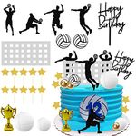 28PCS Volleyball Cake Decorations Sports Ball Cake Toppers Baby Shower Birthday Party Supplies