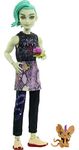 Monster High Deuce Gorgon Doll in Signature Look with Denim Snake Jacket Accessories, Pet Mouse Perseus