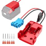 Power Wheel Adapter for Milwaukee M18 18V Battery with Fuse & Wire Harness Connector, Work for Rc Car, Robotics, Rc Truck, Work Lights, Connector Compatible with Peg-Perego Kids Ride-on Toy