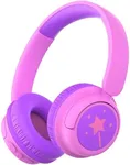 iClever BTH22 Kids Bluetooth Headphones, 60H Play Time, 74/85 dBA Safe Volume, Bluetooth 5.4, USB C, Over Ear Kids Headphones Wireless with Mic AUX Cord for iPad/Tablet/Travel/School, Magenta