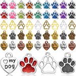 152 Pcs 4 Styles Dog Paw Print Charm Heart Shape Animal Footprint Pendant Hollow Dog Charms for Jewelry Making Antiqued Puppy Prints Charms Glitter Paw Bead for Jewelry Making DIY Necklace Bracelet