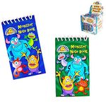 Pack of 12 Monster Mini Spiral Notebooks - Childrens Party Loot Bag Filler