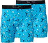 Chill Boys Cool Men's Boxer Briefs 2 Pack Pickleball Boxers. Comfortable Men's Underwear. Breathable Anti-Chafing Boxers for Men (Small, Blue Pickleball Print)