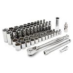 Crescent 52 PC,3/8" Drive Socket Set,DEEPS,SAE/MM ( 1 Each) CSWS10N