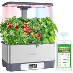 Yoocaa APP Remote Control Hydroponics Growing System with LED Grow Light & Automatic Timer, Adjustable Indoor Herb Garden Kit for Home Kitchen, 8-Pod (18'' Max Height)