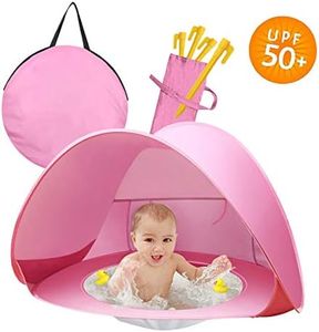 Pop Up Baby Beach Tent, Portable Kiddies Shade Pool Tent 50 SPF UV Protection Sun Shelter Canopy for Infant Indoor and Outdoor Use (Pink)