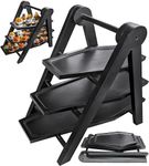 Halloween Party Decorations Coffin 3 Tiered Tray, Black Cupcake Stand, 3 Tier Serving Stand for Dessert, Donut, Cookies, Candy