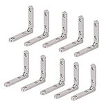 Yardwe Jewelry Box Hinges 10PCS 90 Degree Jewelry Box Hinges, Side Rail Hinges Mini Wooden Box Chest Case Hinges Cabinet Hardware (Silver) Box Hinges