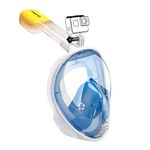 DasMeer Full Face Snorkel Mask with Detachable Snorkeling Tube & Mount and Anti-Fog Anti-Leak Set for Adults Kids(Blue, L/XL)