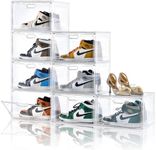 Amllas 8 Pack Shoe Boxes Clear Plas