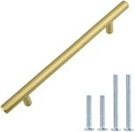 Amazon Basics Euro Bar Cabinet Handle (1/2-inch Diameter), 7.38-inch Length (5-inch Hole Center), Golden Champagne, 25-pack