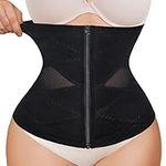 Junlan Women Waist Trainer Corset Tummy Control Body Shaper Sport Girdle Waist Cincher Postpartum Belly Band Wrap (Black,L)