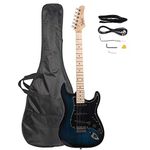 Bonnlo 39" Full Size Electric Guitar for Music Lover Beginner with Accessories Pack Guitar Bag (Dark Blue)