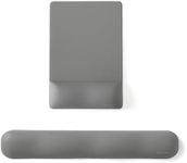 UnivoColors Design-Wave Set of Keyboad Wrist Rest & Mouce Pad,Artificial Sheepskin+Memory Foam+Ergonomic+Anti-Slip Gel, Resilience Support During Work and Gaming,Keyboard Accessory,Grey
