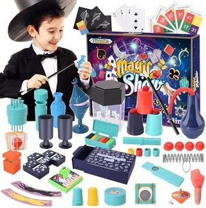 Magic Kit, 109+Magic Tricks for Kids Age 6-8, Magic Set with Manual and Video for Beginners and Kids, Christmas Halloween Birthday Gifts Toys for Kids Ages 6 7 8 9 10 11 12 Years Old Boys Girls