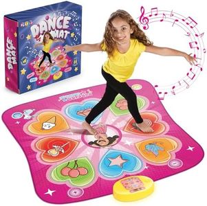 Play22 Dance Mat for Kids - Best Birthday Gifts for Girls & Boys Electronic Dance Game Toy for Kids, Adjustable Volume, 5 Levels - Dance Pad with LED Lights & Built-in Music for Ages 3-12 Years Old