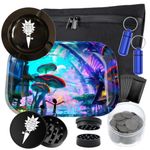 Rolling Tray Bundle Smoking Kit - Metal Rolling Tray Stash Bags, Doob Tubes, Ash Tray, Stash Cans & Pipe Screens - Smoking Accessories Dooby Doo (Style 9)