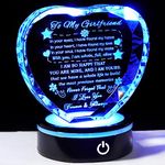 YWHL Gifts for Girlfriend from Boyfriend Romantic to My Girlfriend Crystal Keepsakes Valentine Day Anniversary Birthday Present for Girlfriend with Colorful Base I Love You Gifts for Her