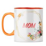 YuBingo Gift for Multitasking Moms - Ceramic Coffee Mug, Tea Cup, Mother's Day Gift (Orange Inner & Handle, Tea Cup, 320ML)