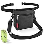 AEMIAO Dog Treat Pouch, Dog Treat Bag Magnetic Closure, Puppy Training Bag with Removable Liner, Hands-Free Snack Bag for Dog with Adjustable Waist & Shoulder Belt, 2 Roll of Poop Bags for Free