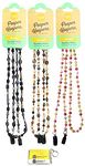 Eyeglass Retainer & Sunglass Holder By Peeper Keepers Glass Beads, Assortment Marble(4), 3pk mix | w/Microfiber Cloth & Screwdriver