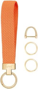 Fishent Stretchy Wristlet Keychain, Cute Key Chain, Woven Wrist Lanyard for Car Keys with 3 Keyrings and D-ring for Women Men