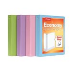 Cardinal Binders 3 Ring, 1.5 Inch, Presentation View, Holds 350 Sheets, Assorted Pastel Colors, 4 Pack