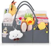 Skycase Large Diaper Caddy Organizer, Baby Organizers and Storage for Newborn Essentials Must Haves, Nursery Storage Basket for Baby Shower Gifts, Baby Registry Search for Boy or Girl - Deep Grey