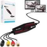 Video Capture Card USB 2.0, RCA to USB Video Capture Device, Digital Video Converter Grabber to Save Digital Files for Your Mac OS X Windows 7 8 10 PC, One Touch VHS VCR TV to DVD