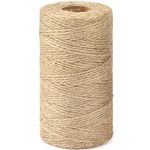 G2PLUS Jute String Twine 1.5MM, 100M Natural Garden Jute Rope, 2 Ply Art and Crafts Linen String Brown for DIY Craft; Gardening Use