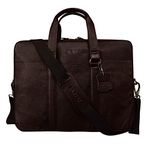 ABYS Genuine Leather Messenger Bag For Men 14 Inch Laptop Bag||Office Briefcase(Bombay Brown)