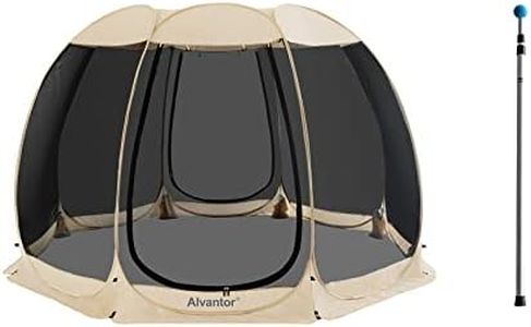 Alvantor Screen House Room Camping Tent Outdoor Canopy Dining Gazebo Pop Up Sun Shade Shelter 8 Mesh Walls Not Waterproof Beige 12'x12' Patent