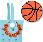 Lestp 2Pcs Sports Bogg Bag Charm Accessories Basketball Beads Charms for Beach Bag Bogg Tote Bag Handbag Cute Decoration Accessories Sports Fans Gift for Women Mom Backpack Keychain Charms