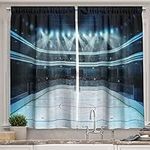Ambesonne Hockey Kitchen Curtains, 