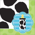 Creative Converting Baby Boy Cow Print Boy Beverage Napkins, 16 Count