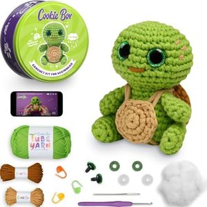 Cookie Box Crochet Kit for Beginners, Turtle Hugo