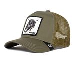 Goorin Bros. The Farm Adjustable Mesh Trucker Hat for Men and Women, Olive (Road Rage Truckin), One Size