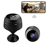 PKST HD Mini Camera Wireless WiFi 1080P Home Security Nanny IP Ball Cam with Motion Detection Night Vision Camera (Magnets)