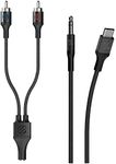 Scosche CAUXB4RCAA-SP 3.5mm AUX to USB-C Braided Cable & RCA Audio Adapter Kit 4-ft. Space Gray