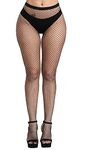 PLUMBURY Women's/Girls's High Waist Pantyhose Tights Fishnet Stockings Broad Mesh Net Style, Free Size, Black