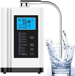 Water Purifier Machine Water Ionizer Up to -500mV ORP, PH 3.5-10.5 Home Alkaline Water Filtration System,7 Water Settings/8000L Per Filter/Auto-Cleaning/Intelligent Voice,White