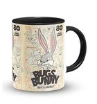 The Desi Monk Bunny Printed Black Mug with Print | 90s Cartoon Football Coffee Mug 11oz | Milk Mug This Mug is Microwave and Dishwasher Safe 330ml | MUG-446