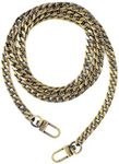 HUIANER Purse Chain with Buckles DIY Handbag Strap Shoulder Bag 120cm Long Metal Accessory Replacement Chain Strap (Bronze)