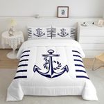 Navy Blue Anchor Rope Comforter Set