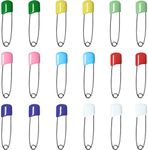 50 Pcs Diaper Pins, Plastic Head Safety Pin with Safe Locking Closures (Colorful)