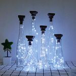 Decorman 10 Pack Solar Wine Bottle Lights 20 LEDs Waterproof Fairy Cork String Silver Wire Craft Lights for Party, Wedding, Christmas, Holiday, Garden, Patio or Table Decor